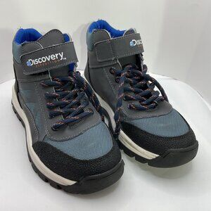 Discovery Expedition Kids Gray & Blue size 2 High-Top Hiking Shoes Heavy duty